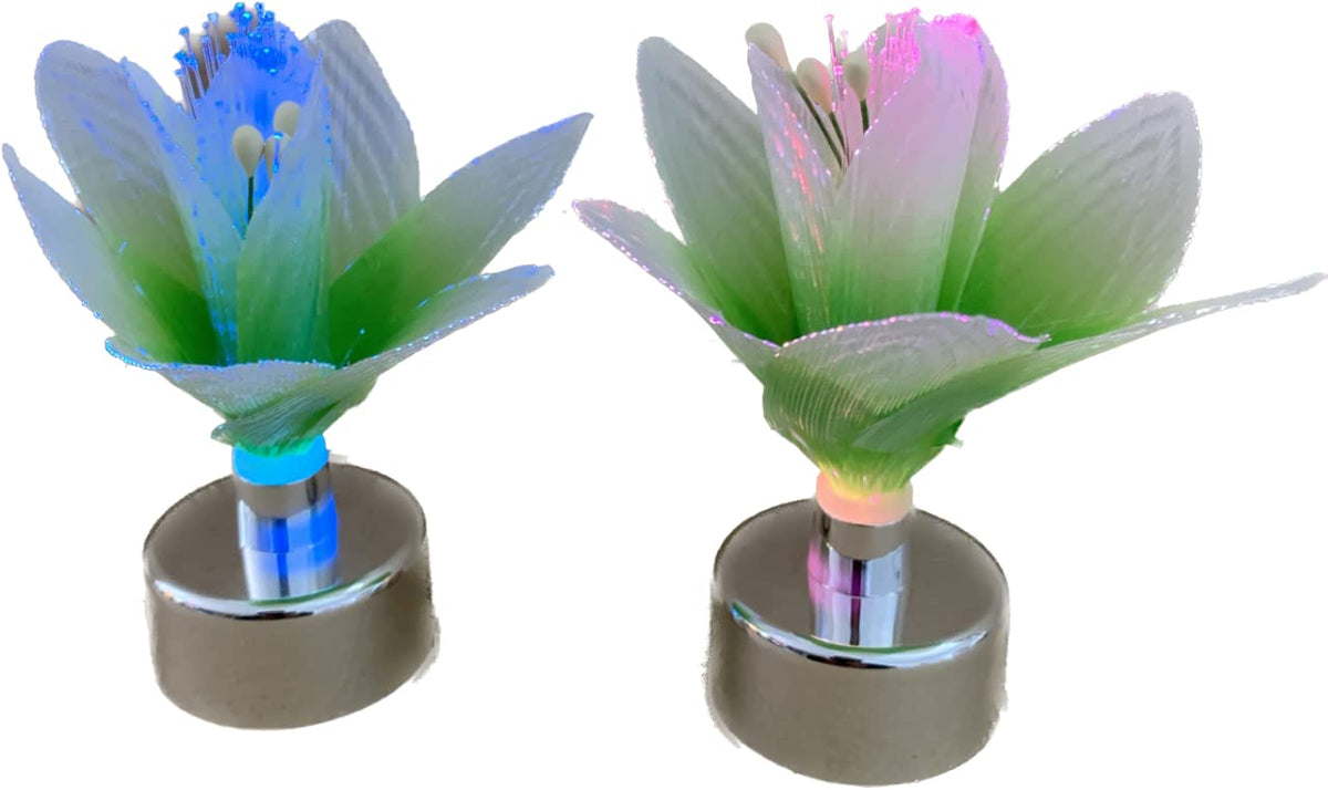 Table Decorations Set of 6 Fibre Optic Light up Flower Battery Operated