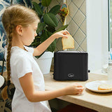 Quest black 870W 2-slice toaster with adjustable browning