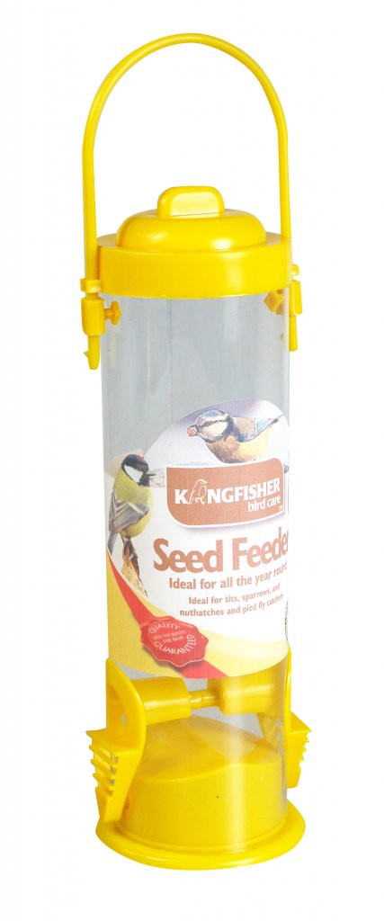 Kingfisher yellow hanging wild bird seed feeder