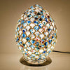 Blue tile mosaic glass egg table lamp
