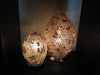 Egg Lamp - Large Mosaic Silver Mink Lamp (LM74GA)