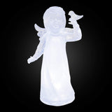 LED acrylic angel with bird Christmas ornament