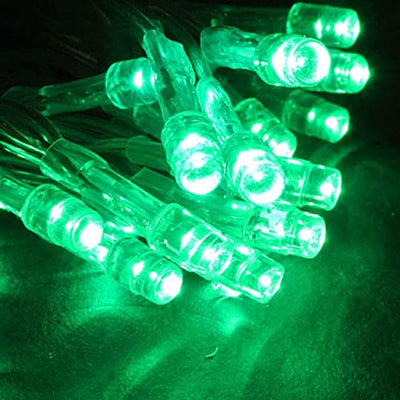 50 Battery Operated LED Lights on Clear Cable (Green)