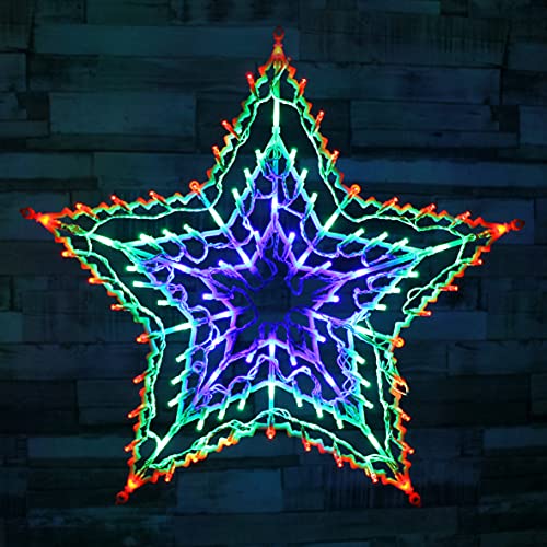 100 LED multi-coloured star Christmas light – 54cm