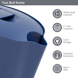 Quest navy blue 1.7L electric kettle