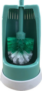 Toilet brush and holder set with water tray in assorted colours