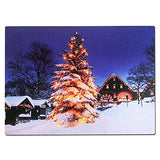 Christmas Workshop 10 LED Xmas Village Light-Up Canvas ~ Warm White ~ Indoor Decoration ~ Battery Operated ~ 88710