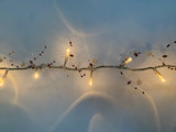 40 LED rice lights with brown and amber beads