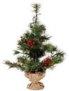 The Christmas Workshop 60cm pre-lit mini fir Christmas tree