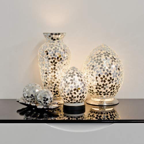 Mosaic Glass Vase Lamp - Mirrored Flower