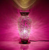 New Mosaic Vase Lamp, Glass, Pink Rose