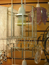 Clear glass flower wirework easy-fit pendant shade