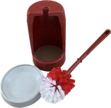 Toilet brush and holder set with water tray in assorted colours