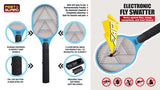 Battery-operated electric fly swatter pest control bat