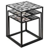 Febland Black & White Nest Of Tables, Metal, Large