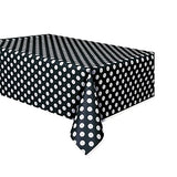 Unique royal blue and white polka dot plastic tablecloth