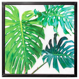 Tropical leaf nest of 3 tables with black metal legs