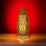 Beige woven wicker floor lamp – 53cm