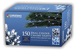 150 blue and warm white dual LED chaser lights, 10.43m
