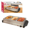 Quest 16520 Compact Buffet Server and Warming Tray / 3 x 1.2L Trays / 200W / Rapid Heating/Adjustable Thermostat/Lids Included