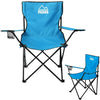 Set of 2 Folding Camping Comfortable Arm Chair with Drink Holder & Carry Bag Outdoor Chairs For Fishing Park Picnic Garden BBQ Beach H80cm x W80cm x D48cm (Set of 2 Blue Camping Chairs 1435)