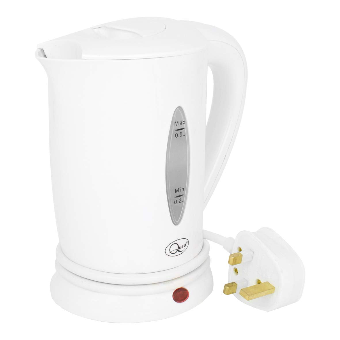 Quest white 0.5L dual voltage travel kettle