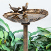 GardenKraft 23940 Clam Shell Design Bird Bath / Bronze Metal Effect / Weatherproof Garden Feature / Easy To Assemble / 80cm x 52cm