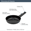 Blackmoor Neuvo Frying Pans/Black Non-Stick 5 Layer Cookware/All Hob Types Including Induction, Gas and Electric / 100% Recycled Body & Soft Grip Handle (20cm)