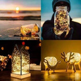 40 cool white USB LED string lights on silver wire