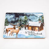 Widdop Winter Wonderland deer and chalet cork placemats set of 4
