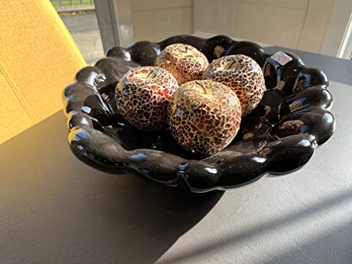 Febland black ceramic bubble bowl – 34cm