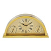 WILLIAM WIDDOP Gold Aluminium Crescent Mantel Clock