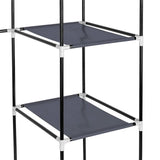 AROME PUR Fabric Canvas Wardrobe Organizers Clothes Rail Shelves Storage Closet Triple (Grey)