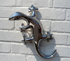 Febland large silver ceramic gecko wall ornament – 36cm