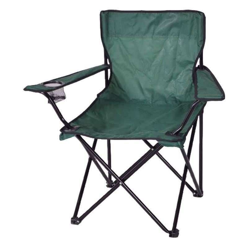 Adventure Peaks green folding camping chair with cup holder