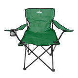 Milestone green folding camping chair with cup holder