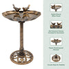 GardenKraft 23940 Clam Shell Design Bird Bath / Bronze Metal Effect / Weatherproof Garden Feature / Easy To Assemble / 80cm x 52cm