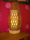Beige woven wicker floor lamp – 53cm
