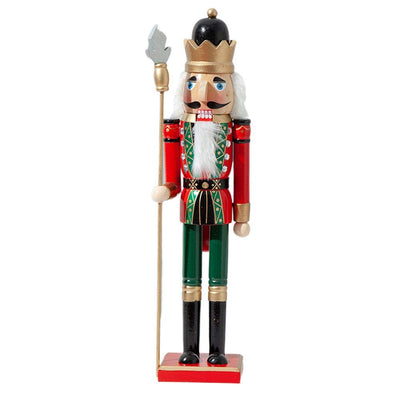 Traditional Wooden Soldier Nutcracker With Rifle Festive Christmas Decor | 50cm Perfect For Shelves And Tables | 100 Wood