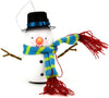 Flashing LED snowman Christmas baubles set of six