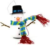 Flashing LED snowman Christmas baubles set of six