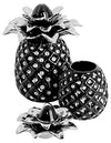 Exclusive Large Black Ceramic with Diamante Pineapple Storage JAR with LID, Height: 23.5cm