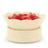 Candle Warmers Etc. cream embossed ceramic candle and wax melt warmer