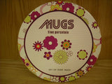 Floral fine porcelain mugs set of four