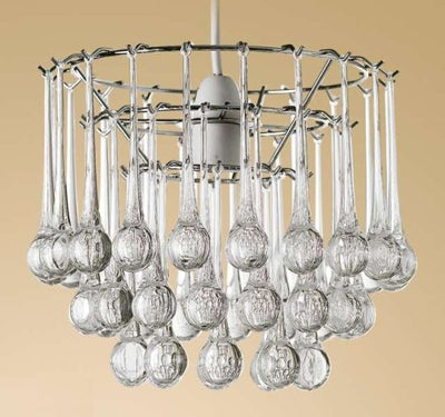 Clear Snowdrop Pendant Hanging Chandelier Light Lighting Non Electrical