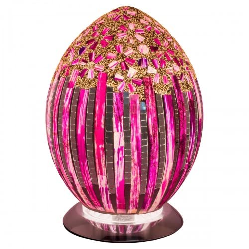 Rose Art Deco mosaic glass egg table lamp – 30cm