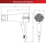 Red Hot black 2200W professional hair dryer