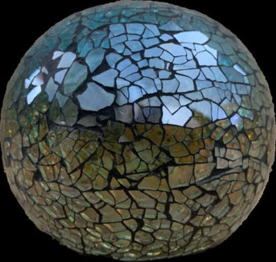 Battery Operated Glass Mosaic Tealight Balls (GREEN)