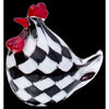 Checked glass hen ornament 17cm