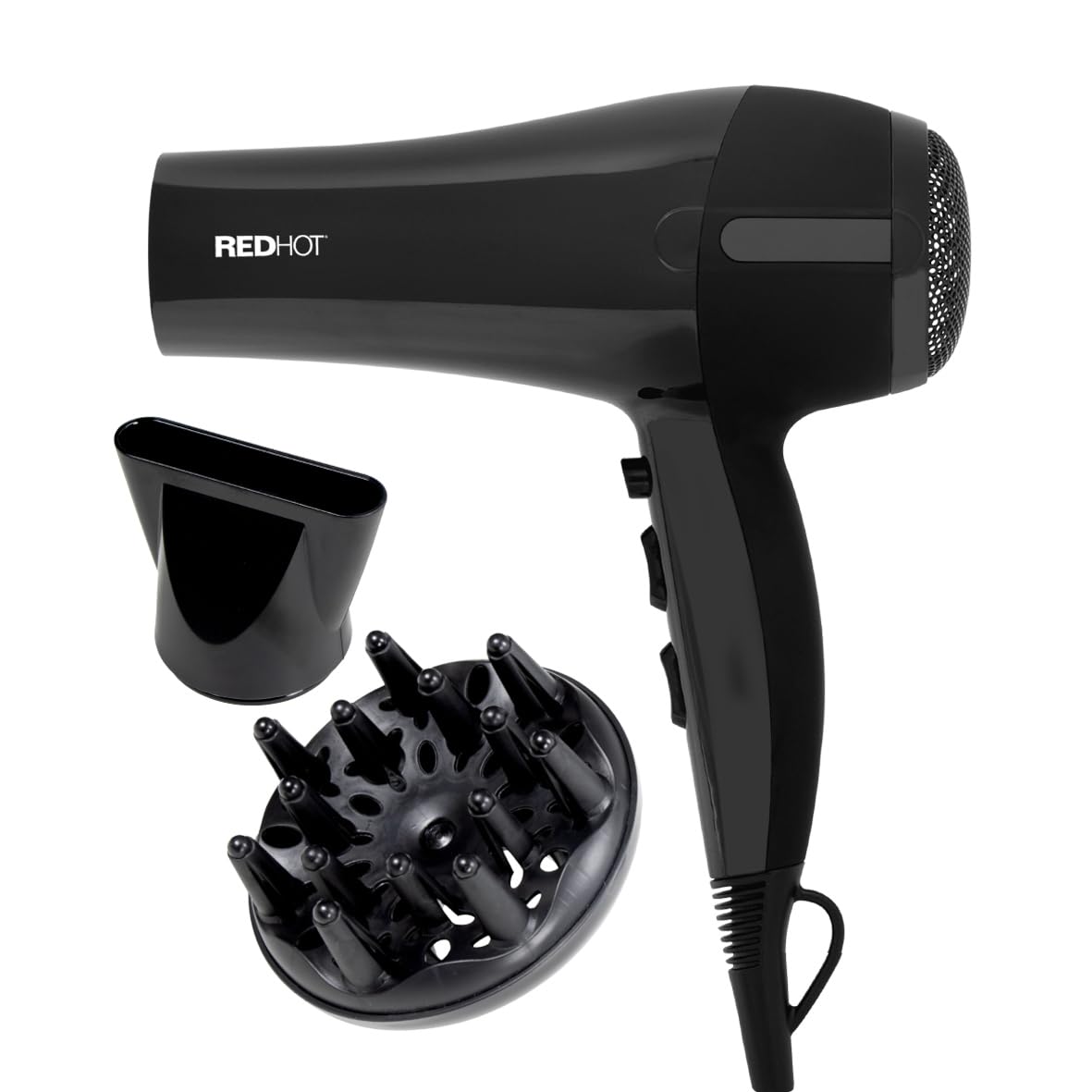 Red Hot black 2200W hair dryer with diffuser and concentrator